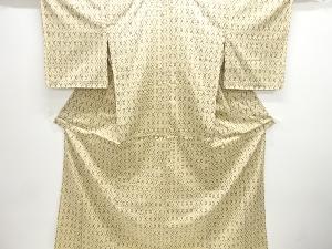 未使用品　幾何学模様織り出しお召単衣着物